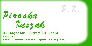 piroska kuszak business card